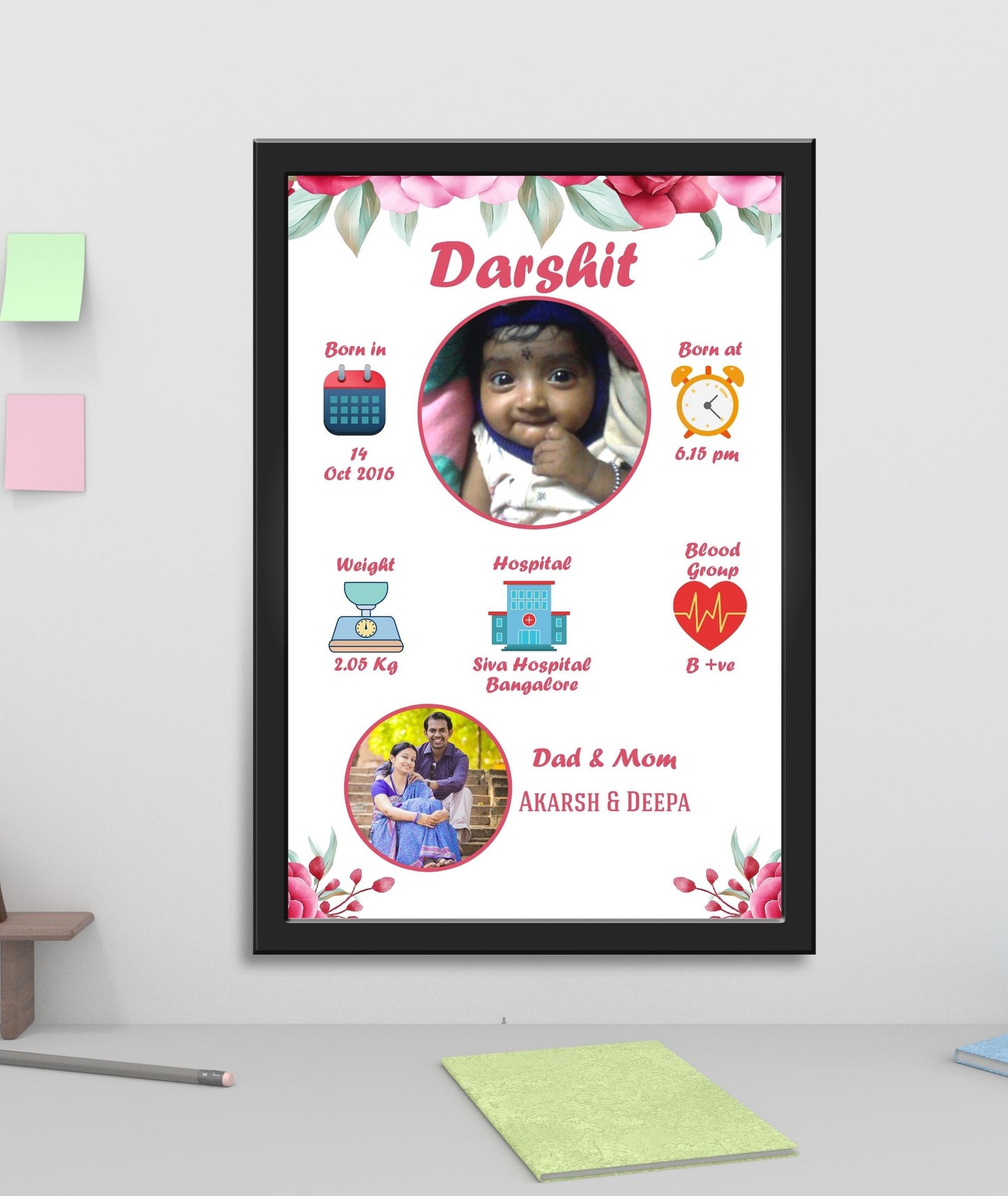 Birthday Baby Photo Frame - New Born Baby_ Design 4