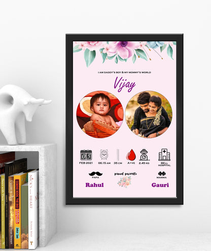 Birthday Baby Photo Frame - New Born Baby_ Design 3