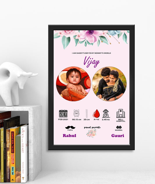Birthday Baby Photo Frame - New Born Baby_ Design 3