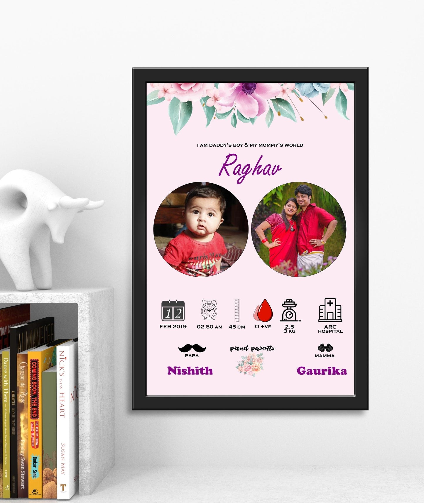 Birthday Baby Photo Frame - New Born Baby_ Design 3