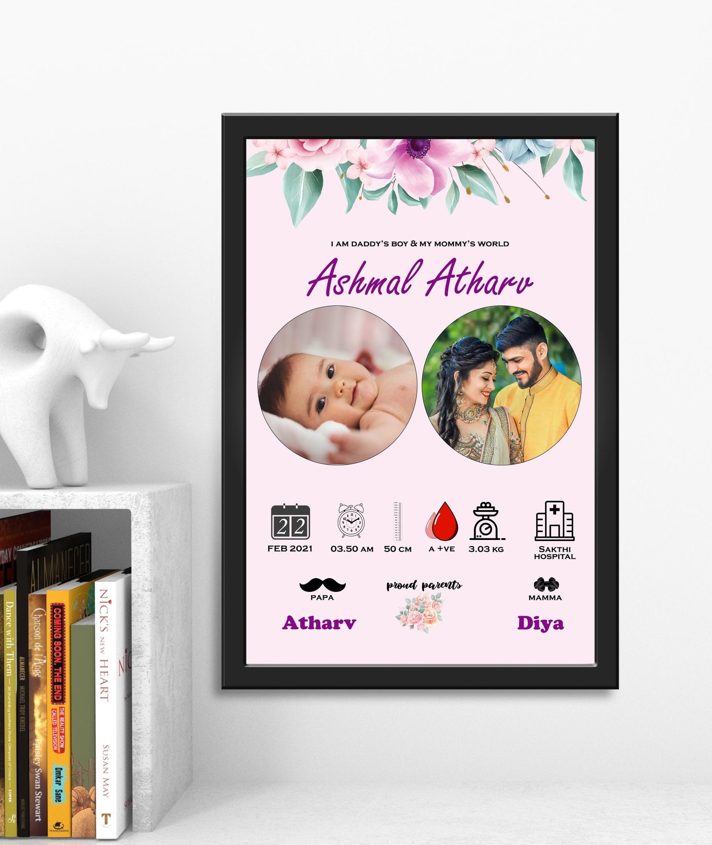Birthday Baby Photo Frame - New Born Baby_ Design 3