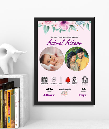 Birthday Baby Photo Frame - New Born Baby_ Design 3