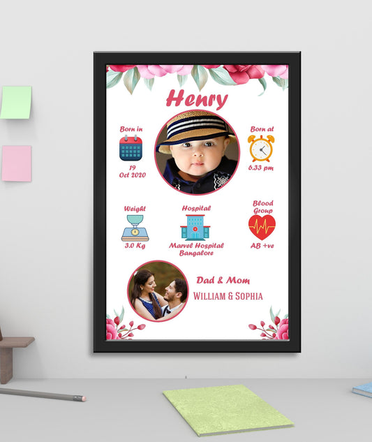 Birthday Baby Photo Frame - New Born Baby_ Design 4