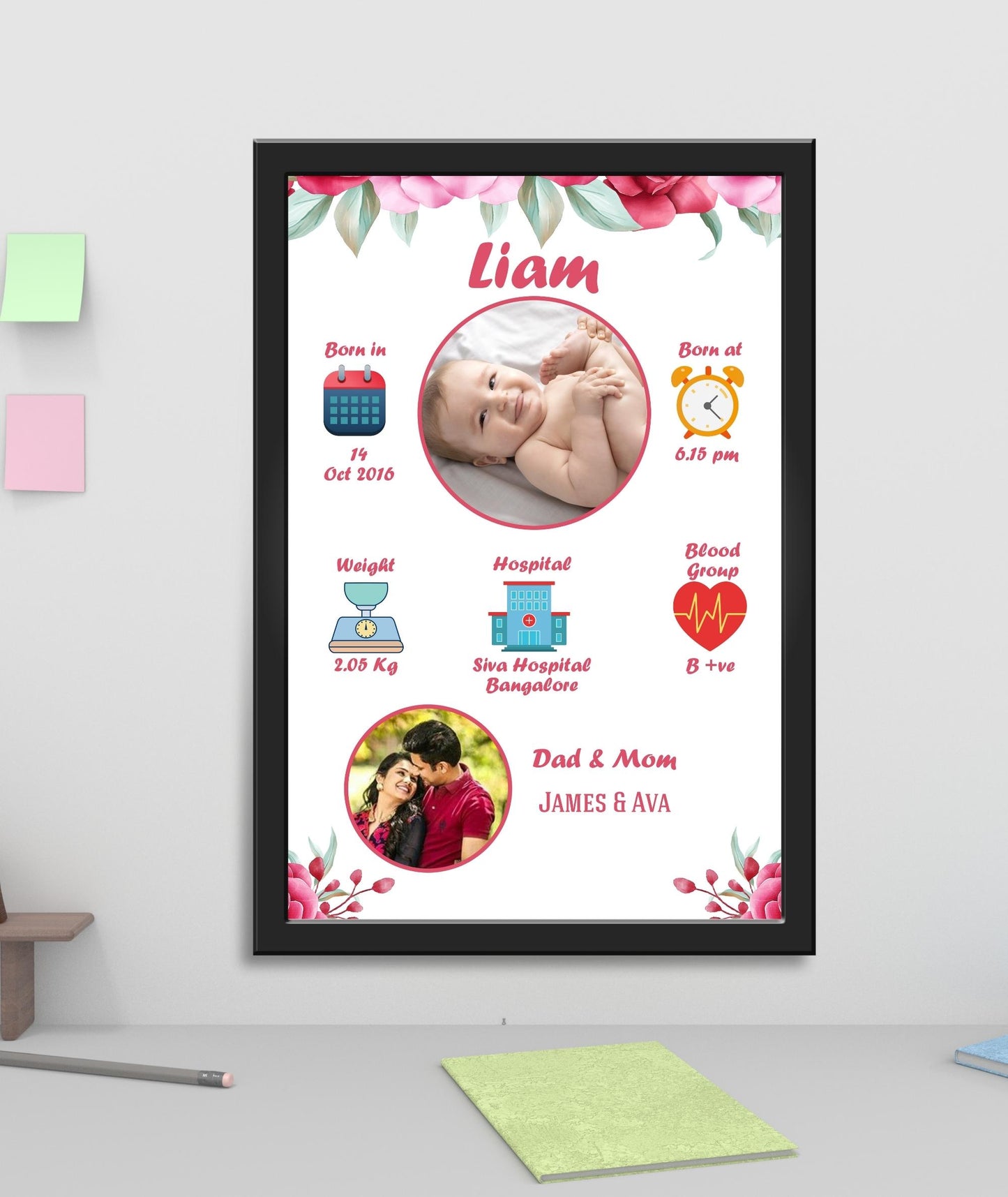 Birthday Baby Photo Frame - New Born Baby_ Design 4