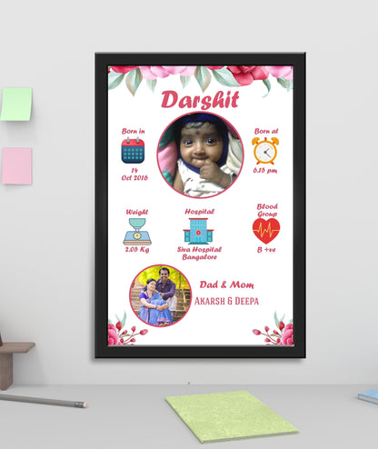 Birthday Baby Photo Frame - New Born Baby_ Design 4