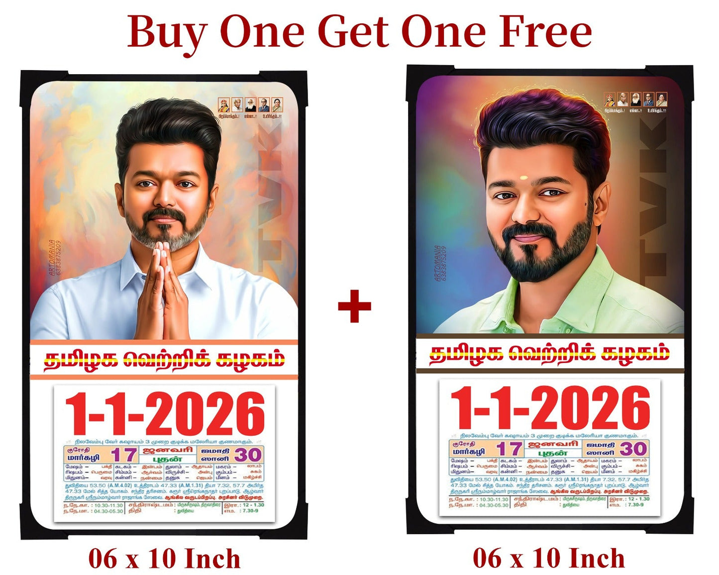 Buy one Get One - TVK Calendar 2026 (Daily Calendar 06x10 Inches)