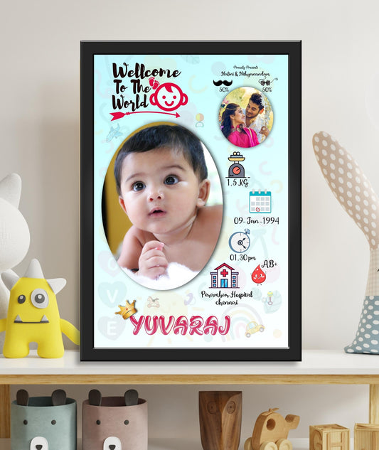 Birthday Baby Photo Frame - New Born Baby_ Design 1